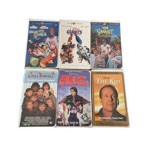 Lot of 6 Little Giants The Kid Sandlot Space Jam VHS Tape Vintage Movie Y2K 90s